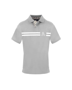 Men's Aquascutum Collared Neck Short Sleeve Polo Shirt in Grey