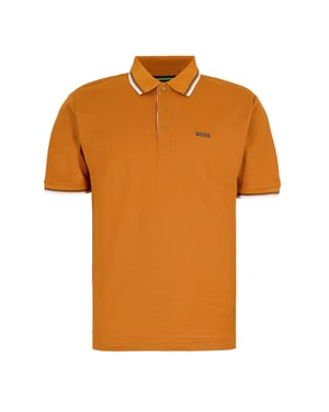 Men's Boss Paddy Short Sleeve Polo Shirt in Dark Yellow