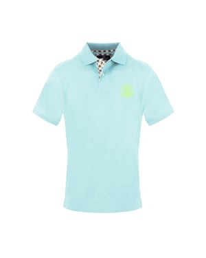 Men's Aquascutum Collared Neck Short Sleeve Polo Shirt in Skyblue
