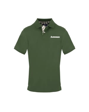 Men's Aquascutum Collared Neck Short Sleeve Polo Shirt in Military Green