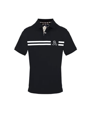 Men's Aquascutum Collared Neck Short Sleeve Polo Shirt in Black