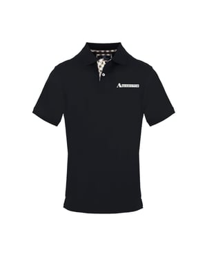 Men's Aquascutum Polo Shirt Collared Neck Short Sleeve in Black