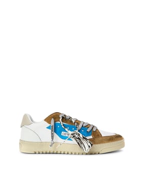 Men's Off White 5.0 Low Top Trainers in White/Blue