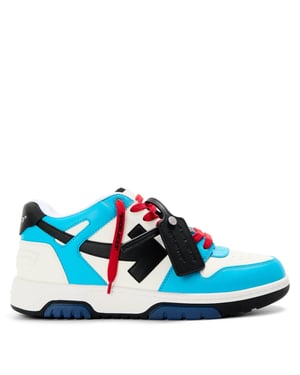 Men's Off White Outofoffice Calf Leather Low Top Trainers in Blue/Black