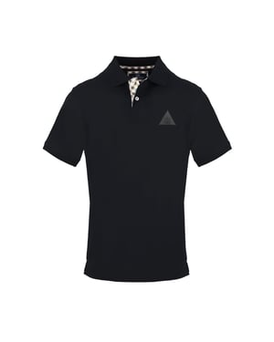 Men's Aquascutum Collared Neck Short Sleeve Polo Shirt in  Black