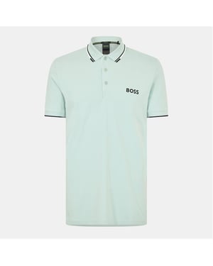 Men's Boss Hbg Paddy Pro Premium Cotton Polo Shirt in Turquoise 448