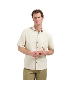 No Excess Shirt short sleeve with linen desert