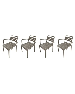 Garden Impressions Orleans tuinstoelen set van 4 taupe