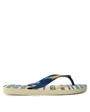 Women's Havaianas Hav. Top Nautical Beige Navy 35 36 Flip Flops in Beige/Navy