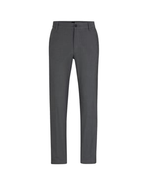 Men's Boss Kane Solid Patterned Straight Trousers in Dark Blue