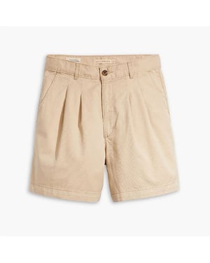 Women's Levis Pleated Trouser Short Deep Lic in Safari