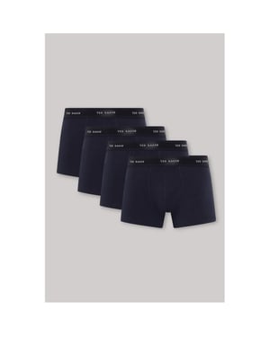 Men's Ted Baker 4 Pack Plain Design Trunk in Navy/Navy