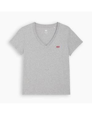 Women's Levis V-Neck Short Sleeve T-Shirt in Heather Grey