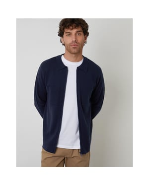 Men's Threadbare Burleigh Zp Cardi in Navy