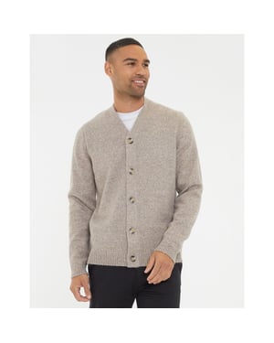 Men's Threadbare Dutch Cardigan in Taupe Marl