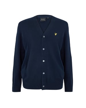 Men's Lyle And Scott V-Neck Long Sleeve Sweater in Dark Navy