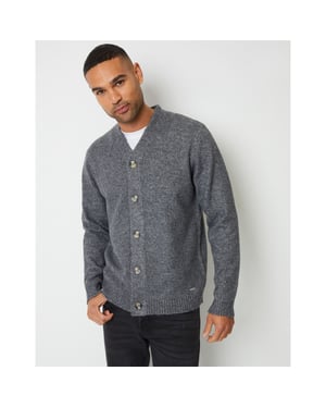 Men's Threadbare Dutch Cardigan in Charcoal Marl