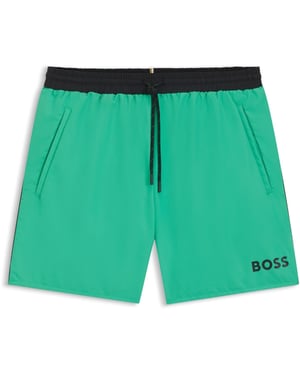 Men's Boss Starfish Breathable Mesh Swim Shorts in Bright Green