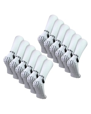 12-pack Herr Bamboo Crew Greppstrumpor | Förstärkt häl och tå Mjuka halkfria strumpor