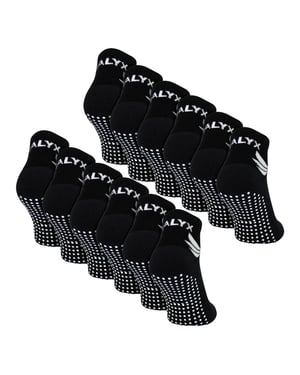 12-Pack Heren Bamboe Enkelsokken met Grip | Versterkte Hiel & Teen Zachte Antislip Sokken