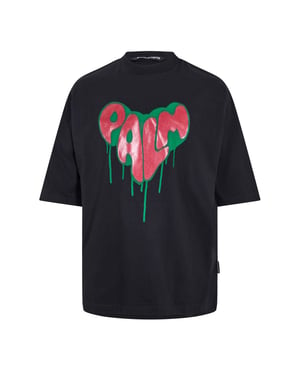 Men's Palm Angels Palm Stars Vint T in Black Fuchsia