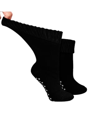 Ladies Extra Wide Winter Bed Socks with Grips | Non Slip Thermal Sleep Socks