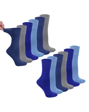 12 Pairs Ladies Bamboo Diabetic Socks | Soft Non Binding Comfort Socks