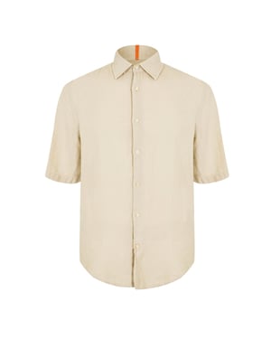 Men's Boss Short Sleeve Shirt in Light Beige