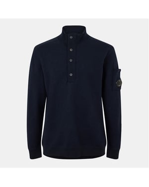 Men's C.P. Company Crew Neck Jumper in Ttl Eclipse 888