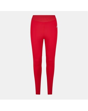 Women's adidas Three Bar Logo Solid Patterned Leggings in Red