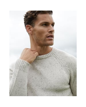 Men's Threadbare Ravenswood Crew in Ecru Nep