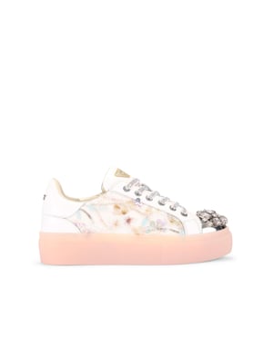 Kurt Geiger London Leather Crystal Toecap Cupsole Sneakers