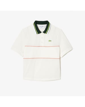 Women's Lacoste Collared Short Sleeve Polo Shirt in Flour