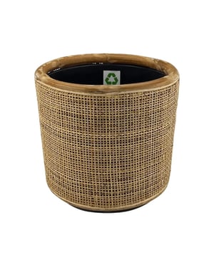 WDMT Rotan drypot blond – Ø 31 x 29 cm – lichtbruine rotan plantenmand met