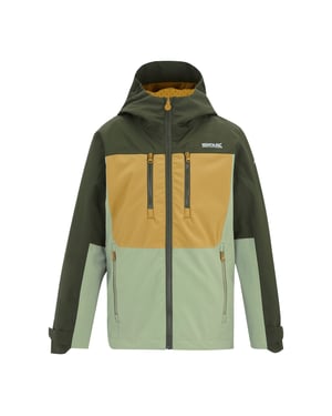 Regatta Highton Monochrome Waterdichte Jas voor Kinderen/Kinderen (Donker Khaki/Bosbruin/Licht salie)
