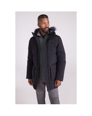 Mountain Warehouse Waterafstotende gewatteerde parka voor heren (Zwart)