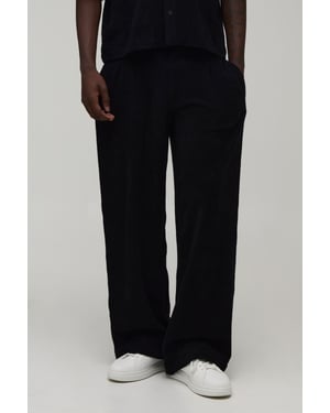 Baggy Fit Pleat Front Towelling Trouser