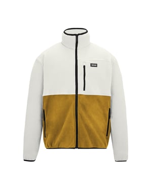 Regatta Heren Frankie Colour Block Full Zip Fleecejack (Wit steen/houtbruin)