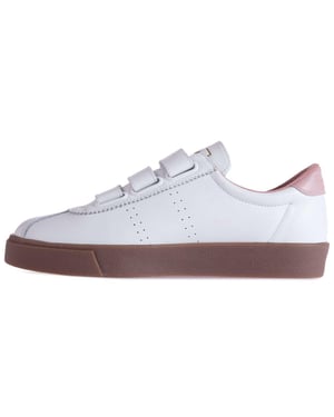 Superga Dames/Dames 2870 Sport Club S Leren Trainers met Contrast Detail (Wit/Roze Rook)
