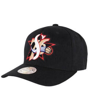 Mitchell & Ness NBA Philadelphia 76ers Letterman 110 Black Cap