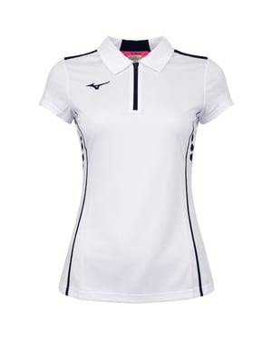 Mizuno Wom Hex Rect Womens White Polo Shirt