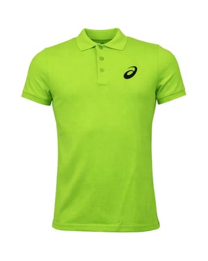 Asics Logo Mens Green Polo Shirt