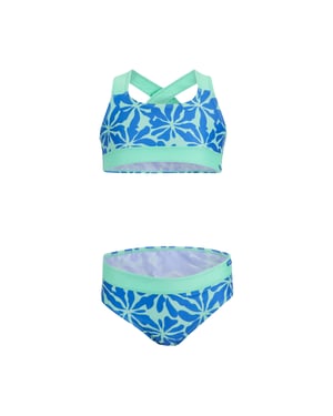 Regatta Meisjes Dakaria III Bloemen Bikini Set (Sonic blauw/IJsgroen)