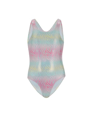 Regatta Girls Katrisse Zebra Print Metallic Baddräkt i ett stycke (Ombre)
