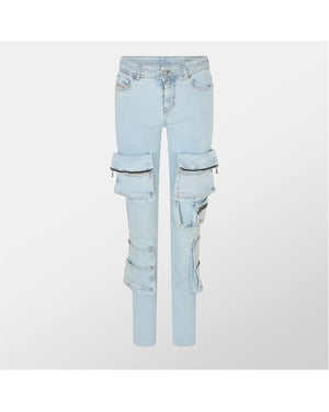 Women's Diesel Skinny Fit Jeans in Blue Denim