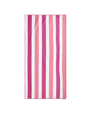 Regatta Stripe Microfibre Beach Towel (Rose Violet/Pink Lemonade)