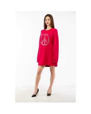 Moschino Fuchsia Wol Casual Jurk