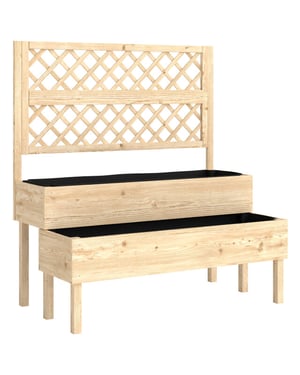 4goodz Plantenbak hout met klimrek 108x62x120 cm met worteldoek