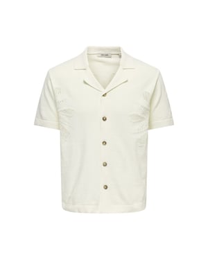 Only & Sons Onsjam life reg ss shirt knit off-white