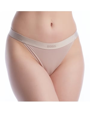 Vrouwen Elastische Katoenen Tanga met Logo 50520398